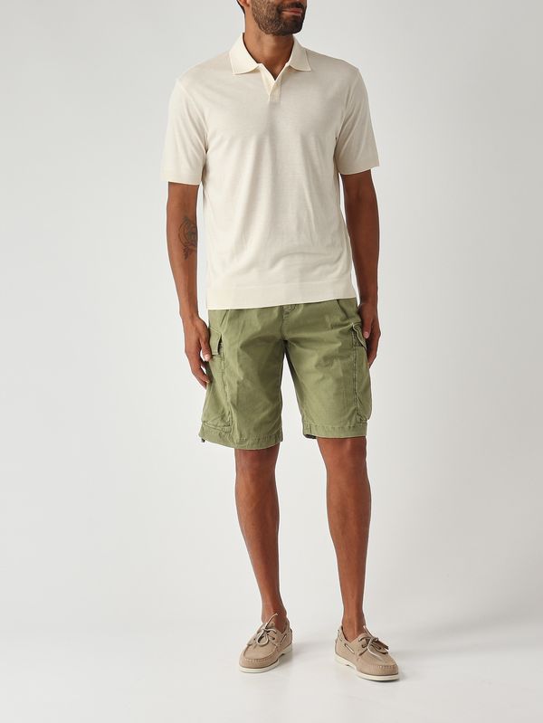 2. Herren-Bermuda SU59 Freddy aus mercerisierter Stretch-Baumwolle Militärisch White sand 26su59280
