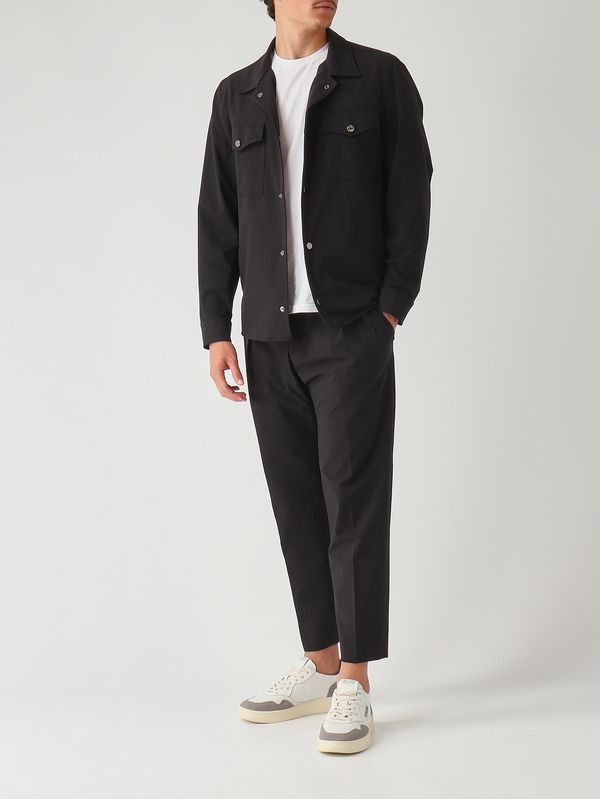 2. Overshirt uomo David in tessuto tecnico stretch superlight Nero Briglia davis300162