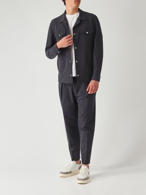 2. Overshirt uomo David in tessuto tecnico stretch superlight Navy