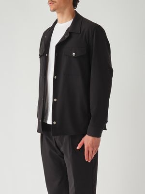 3. Overshirt uomo David in tessuto tecnico stretch superlight Nero