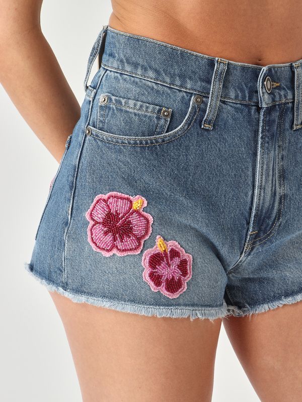 5. Shorts donna Musa in denim di cotone Denim chiaro MC2 Saint Barth mus0001