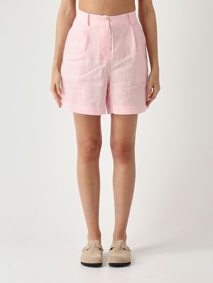 1. Maggy Damen-Shorts aus Leinen Rosa
