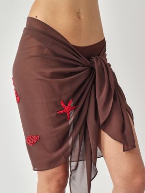 4. Sery women's georgette pareo Brown