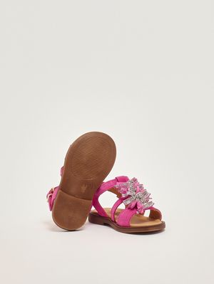 4. Sandalia de niña de ante Magenta