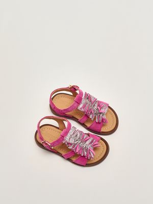 2. Sandalia de niña de ante Magenta