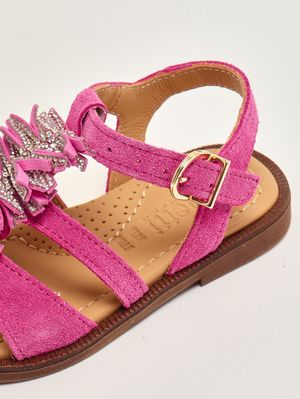 5. Sandalia de niña de ante Magenta