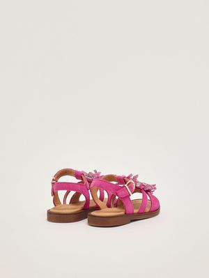 3. Sandalia de niña de ante Magenta