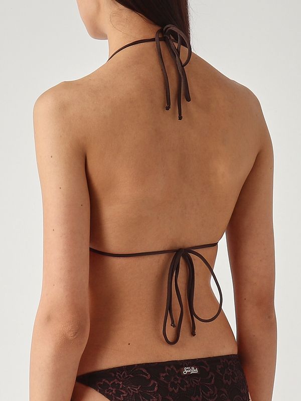 2. Women's Leah bikini top in stretch fabric Brown MC2 Saint Barth leh0001