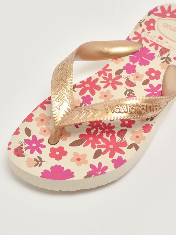 5. Flip-Flops für Mädchen aus Gummi Beige-Gold Havaianas 4000052