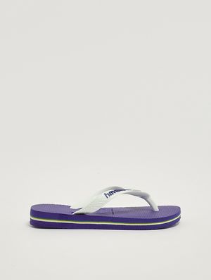 1. Chanclas de goma para niña Blanco-Azul