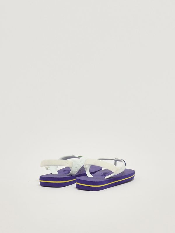 3. Tongs Baby Brasil Logo II en caoutchouc pour bébé fille Blanc-Bleu Havaianas 4140577