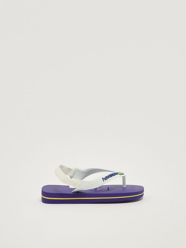 1. Tongs Baby Brasil Logo II en caoutchouc pour bébé fille Blanc-Bleu Havaianas 4140577
