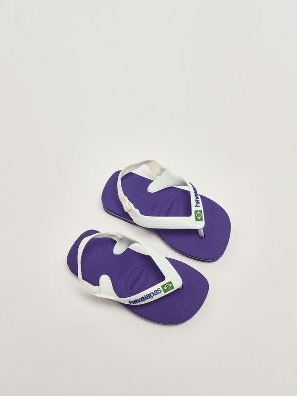 2. Tongs Baby Brasil Logo II en caoutchouc pour bébé fille Blanc-Bleu Havaianas 4140577
