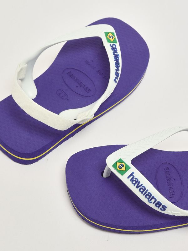 4. Tongs Baby Brasil Logo II en caoutchouc pour bébé fille Blanc-Bleu Havaianas 4140577