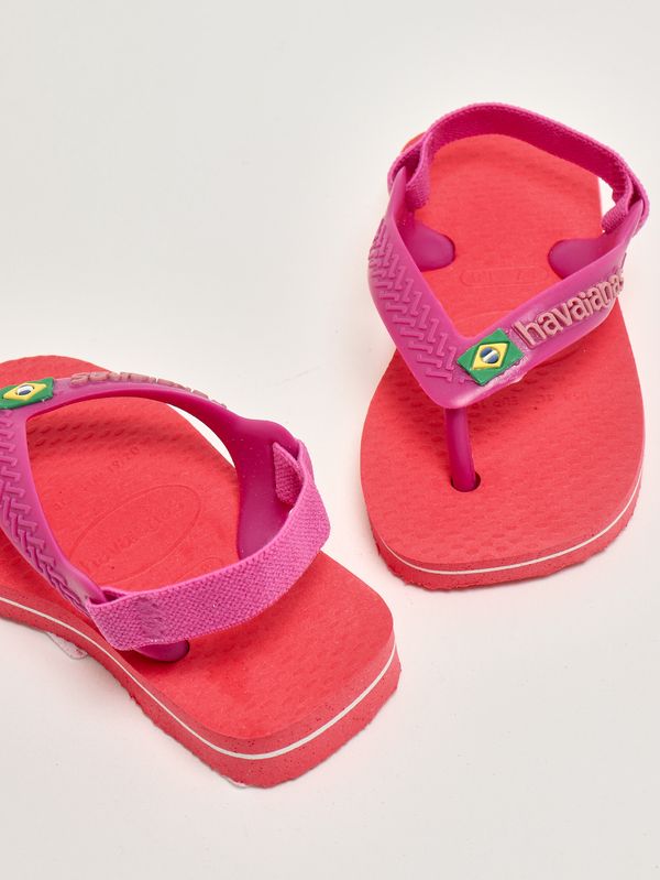 4. Baby Brasil Logo II rubber flip-flops for baby girls Fuchsia-Coral Havaianas 4140577