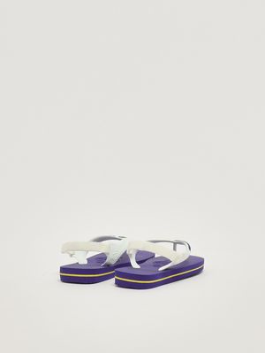 3. Tongs Baby Brasil Logo II en caoutchouc pour bébé fille Blanc-Bleu