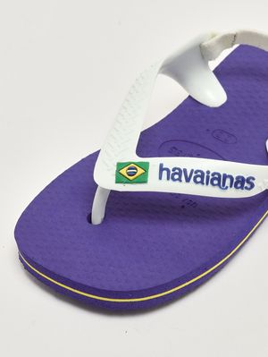 5. Tongs Baby Brasil Logo II en caoutchouc pour bébé fille Blanc-Bleu