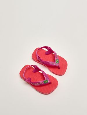 2. Baby Brasil Logo II rubber flip-flops for baby girls Fuchsia-Coral