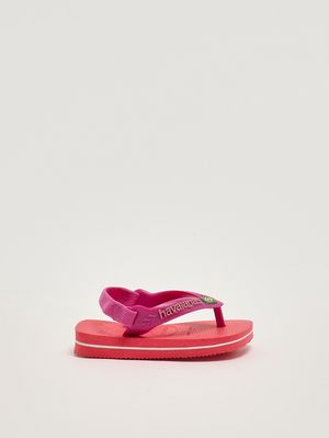 1. Baby Brasil Logo II rubber flip-flops for baby girls Fuchsia-Coral
