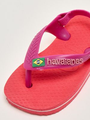 5. Baby Brasil Logo II rubber flip-flops for baby girls Fuchsia-Coral