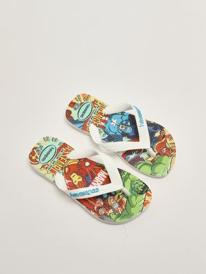 2. Chanclas de goma para niño Blanco-Azul