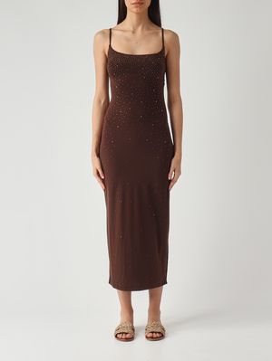 1. Vestido Evy para mujer en punto elástico Marrón