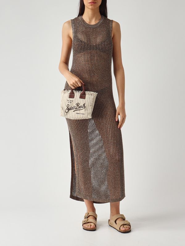 2. Robe Eileen pour femme en maille lurex. Marron MC2 Saint Barth eie0001