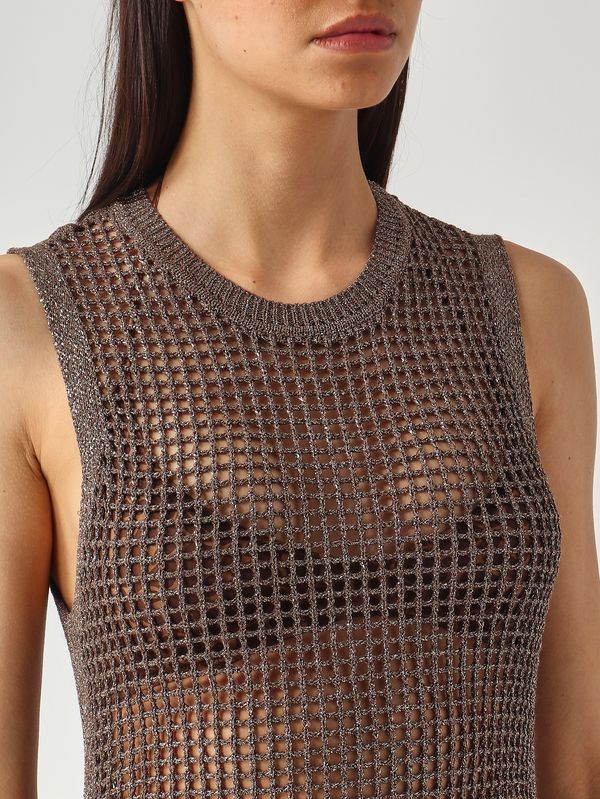 5. Robe Eileen pour femme en maille lurex. Marron MC2 Saint Barth eie0001