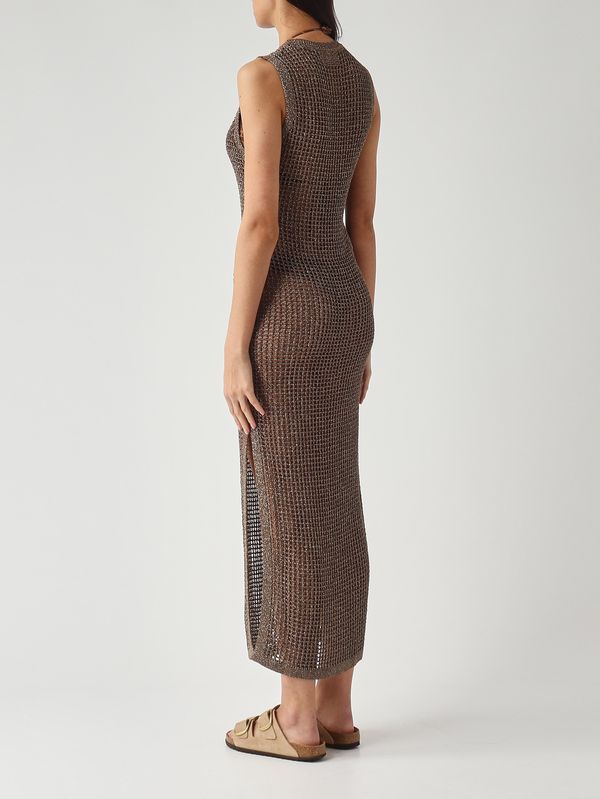 4. Robe Eileen pour femme en maille lurex. Marron MC2 Saint Barth eie0001