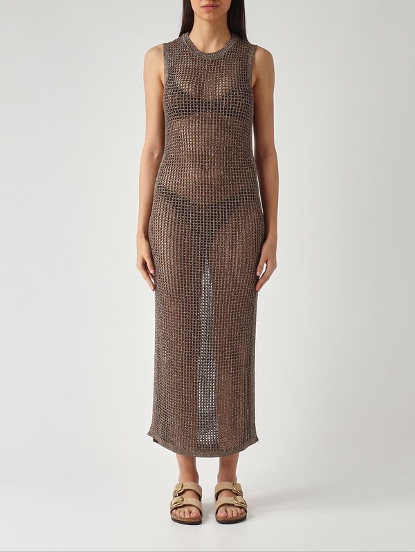 1. Robe Eileen pour femme en maille lurex. Marron MC2 Saint Barth eie0001
