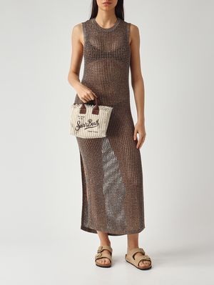 2. Robe Eileen pour femme en maille lurex. Marron