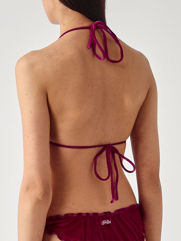 2. Top bikini donna Sagittarius in velluto Lampone MC2 Saint Barth sag0001