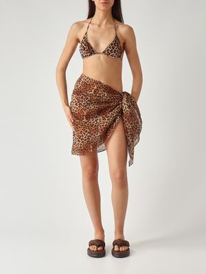 3. Top donna Leah Overlock in velluto Velvet Sand Leopard 19