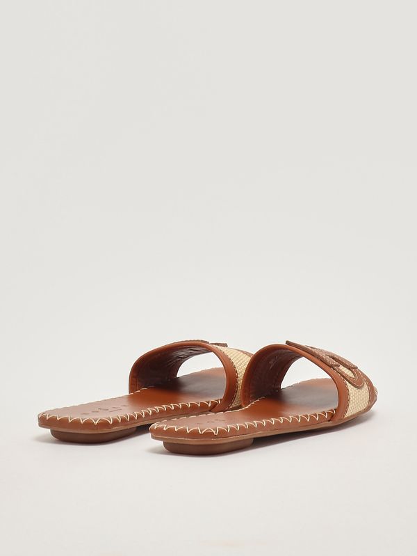 3. Sandale femme H685 en cuir et raphia Brun clair Hogan hxw6850gc40v3l
