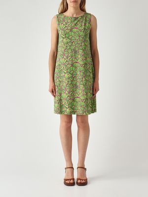 1. Damenkleid aus Jersey Violett-Grün