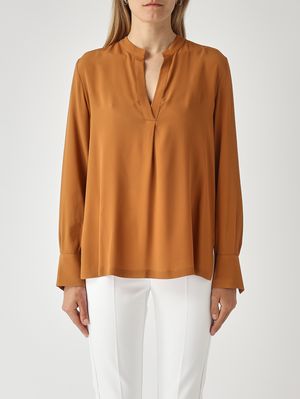 1. Damenbluse aus Seidenmischung Bernstein