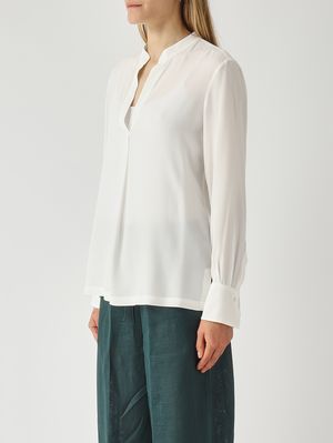 3. Camicia donna in misto seta Bianco
