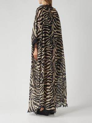 4. Women's cotton and silk kaftan Zebra-striped