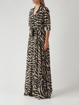 3. Vestido de mujer de algodón y seda Cebra