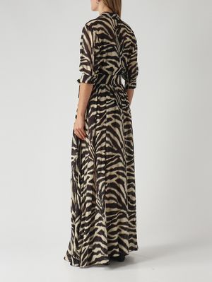 4. Vestido de mujer de algodón y seda Cebra