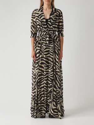 1. Vestido de mujer de algodón y seda Cebra