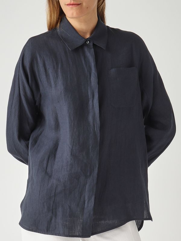 5. Camicia donna Gala in lino Blu Navy S Max Mara 2616191033600