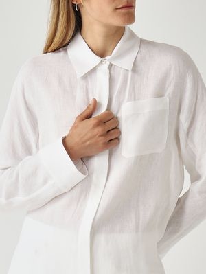 5. Camicia donna Gala in lino Bianco