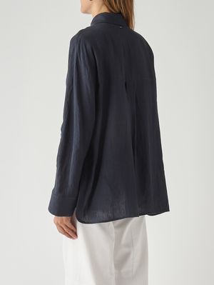 4. Camicia donna Gala in lino Blu Navy