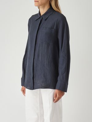 3. Camicia donna Gala in lino Blu Navy