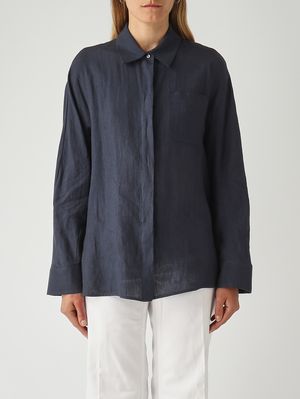 1. Camicia donna Gala in lino Blu Navy