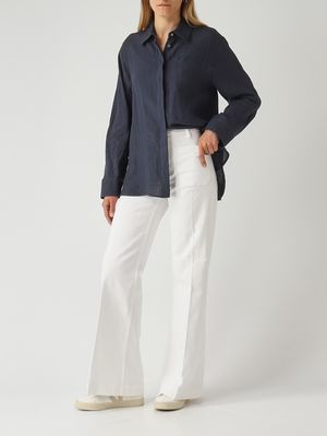 2. Camicia donna Gala in lino Blu Navy