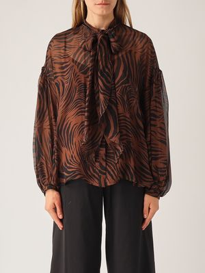 1. Camisa de mujer Ballata de seda Cuero