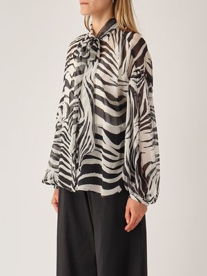 3. Camisa de mujer Ballata de seda Rayado
