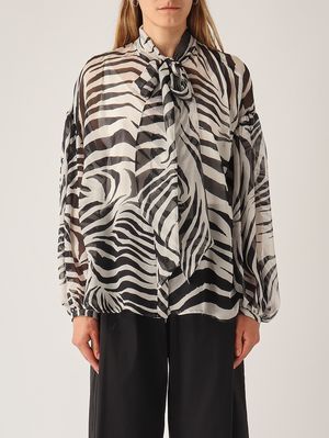 1. Camisa de mujer Ballata de seda Rayado